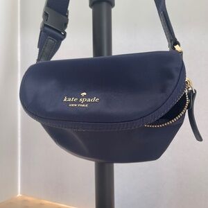 Kate Spade Matte nylon Navy blue zip top closure fanny pack